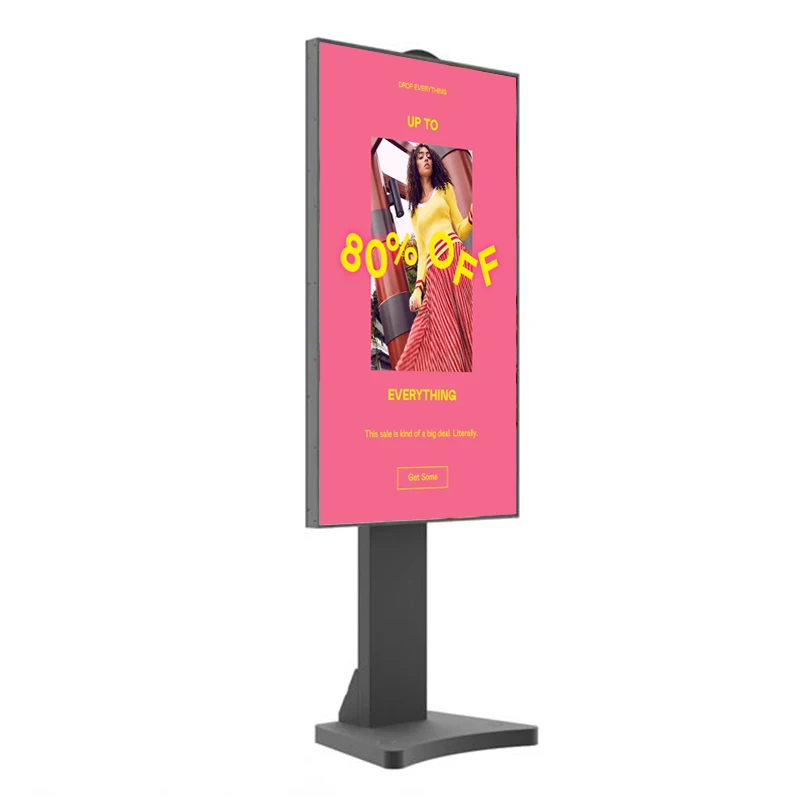 55 Inch Floor Standing High Brightness Media Player 4K Resolution Indoor Digital Signage Lcd Display Monitor Window Display