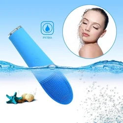 Dual-use Silicone Facial Cleansing Brush IPX7 Waterproof Electric Face Cleanser Massager Brush Rechargeable Silicone Brush