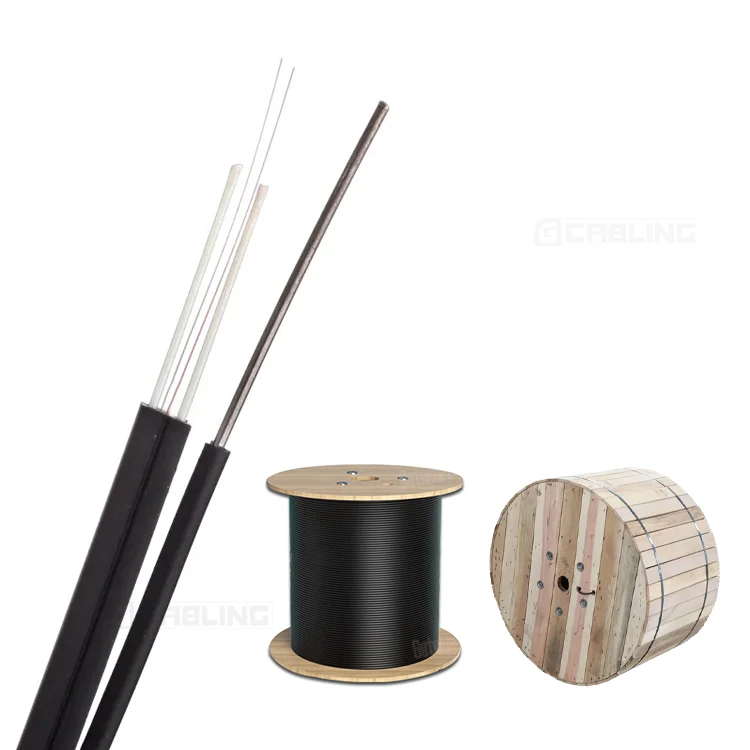 Geteknet self-supporting Outdoor FTTH drop cable FRP Steel Messenger Wire G657 1 2 4 core fiber optic cable
