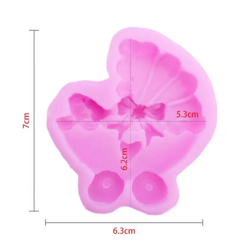 Cake Stencils 1PC 3D Baby Carriage Shape Chocolate Silicone Soap Mold Fondant Decorating Tool Cozinha Baking