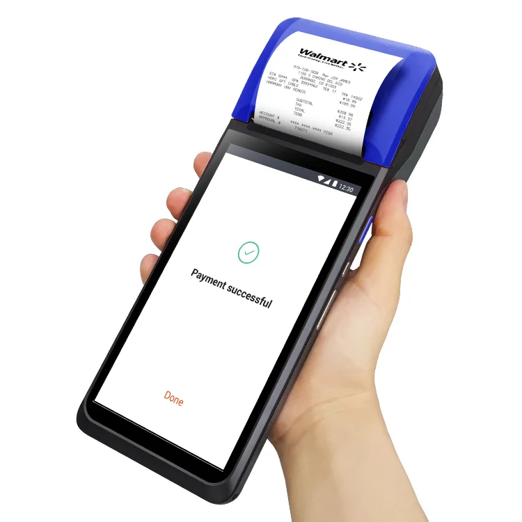 Android 8.0 POS PDA With Wireless BT& Wifi Android System with Thermal Printer Built-in and Barcode Scanner