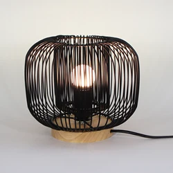 china custom black desk lighting decoration modernas lampara lamp shade modern iron table bedside metal wire lampshade frame