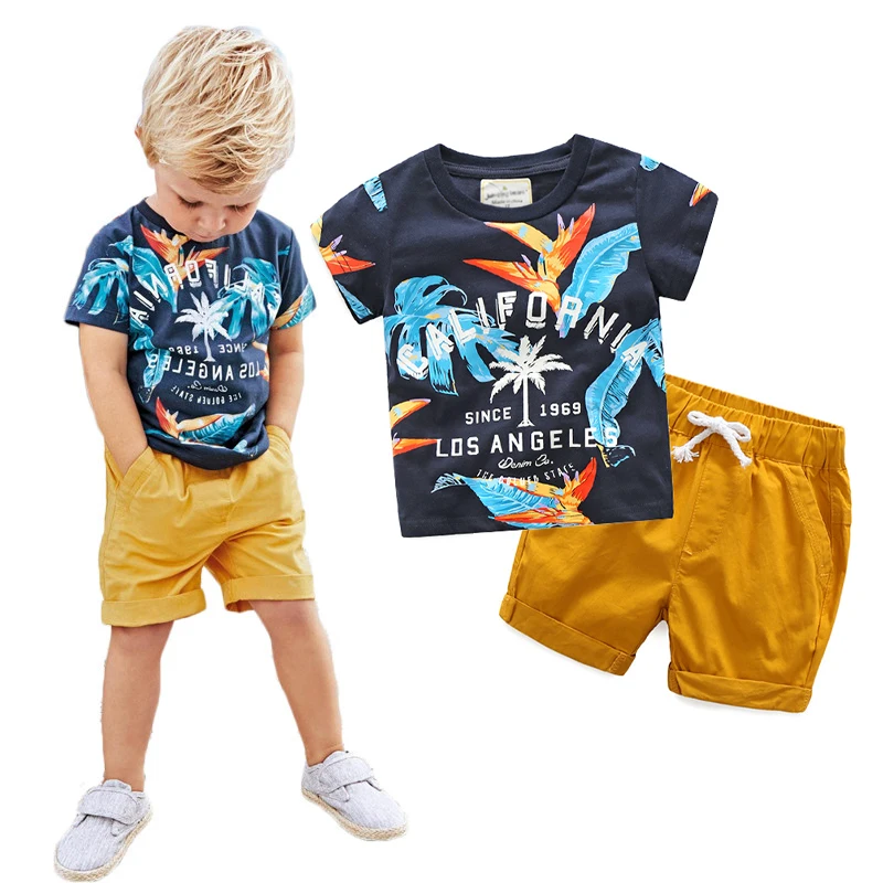 Индивидуальный комплект из двух предметов летняя детская одежда для маленьких мальчиков дизайнерский одежды