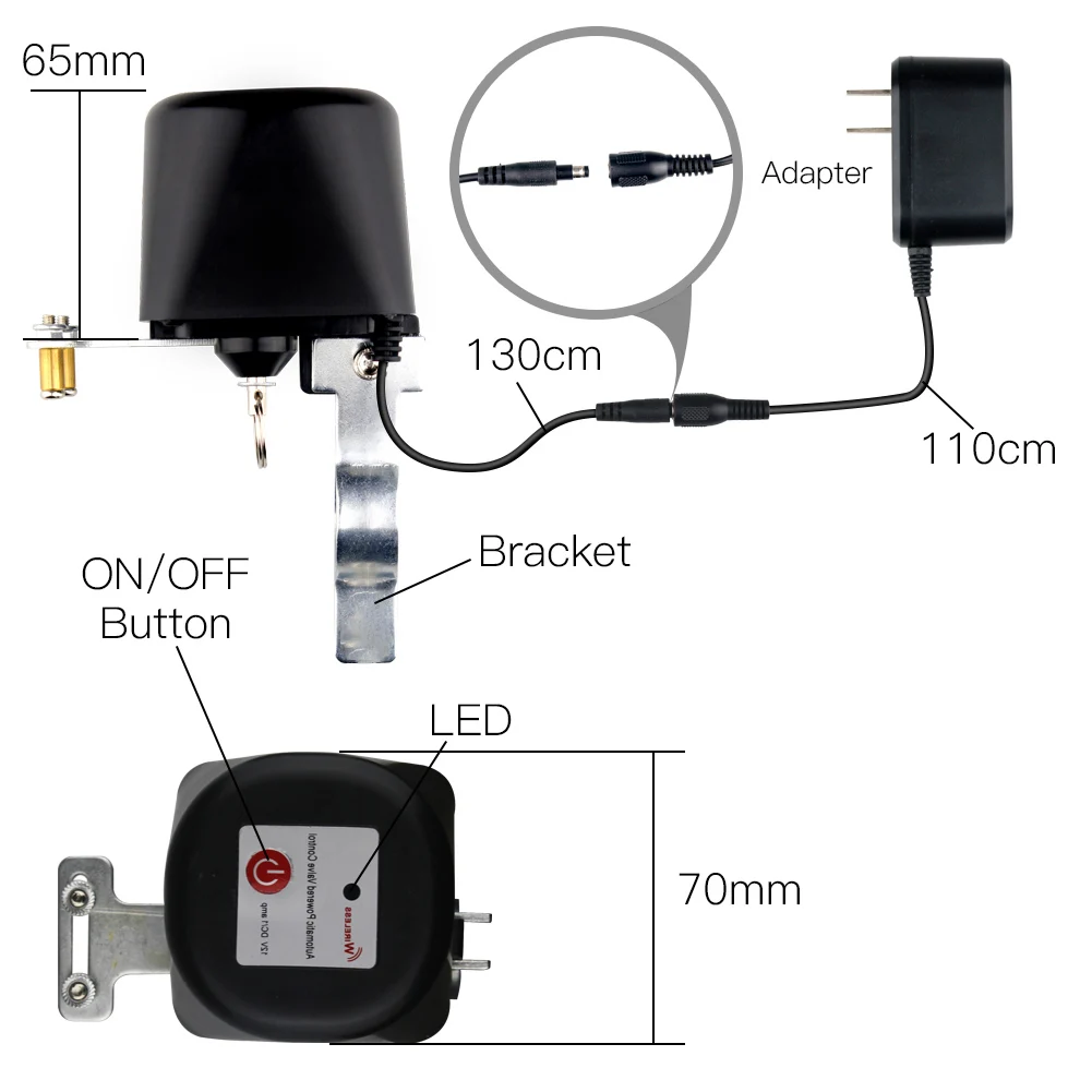 Zigbee WiFi Smart Home Automation System Waterproof Water gas valve Wireless Support Voice Control smart Security