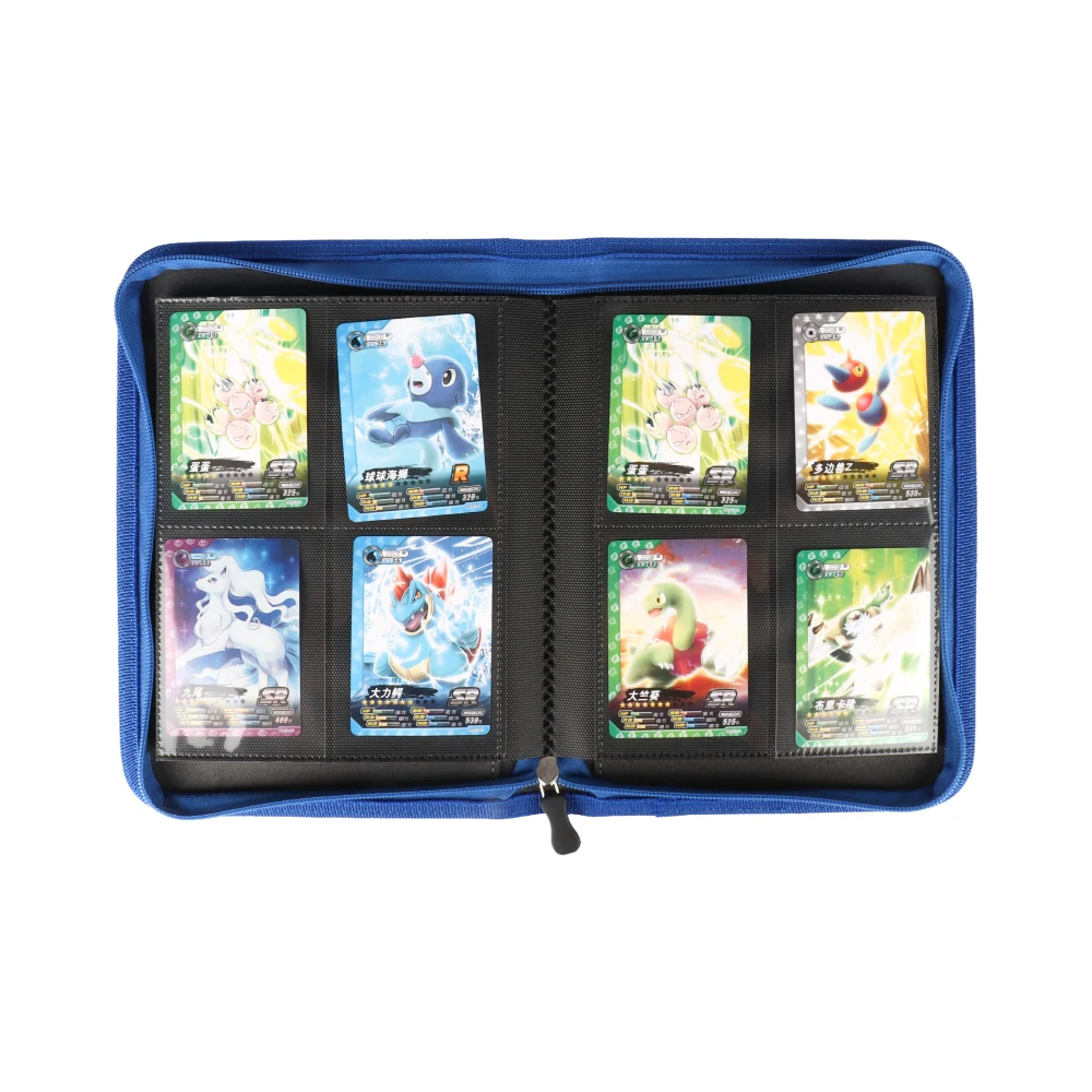 Customized Zippered Baseball 4 Pockets Trading Card Binder PU Leather Zipper Trading Card Folder Custom Game Card Binder Album