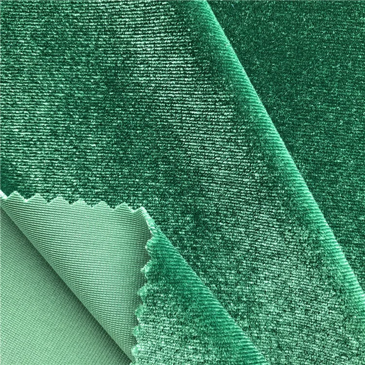 Korean Ks Velvet Solid colour 4 way stretch velour Fabric For Woman Dress Garments