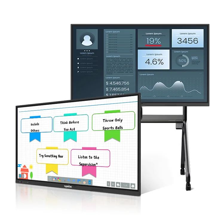 55 65 75 86 100 Inch 4k Lcd Touch Screen Digital Whiteboard Android Windows Interactive Flat Panels Smart Board For School