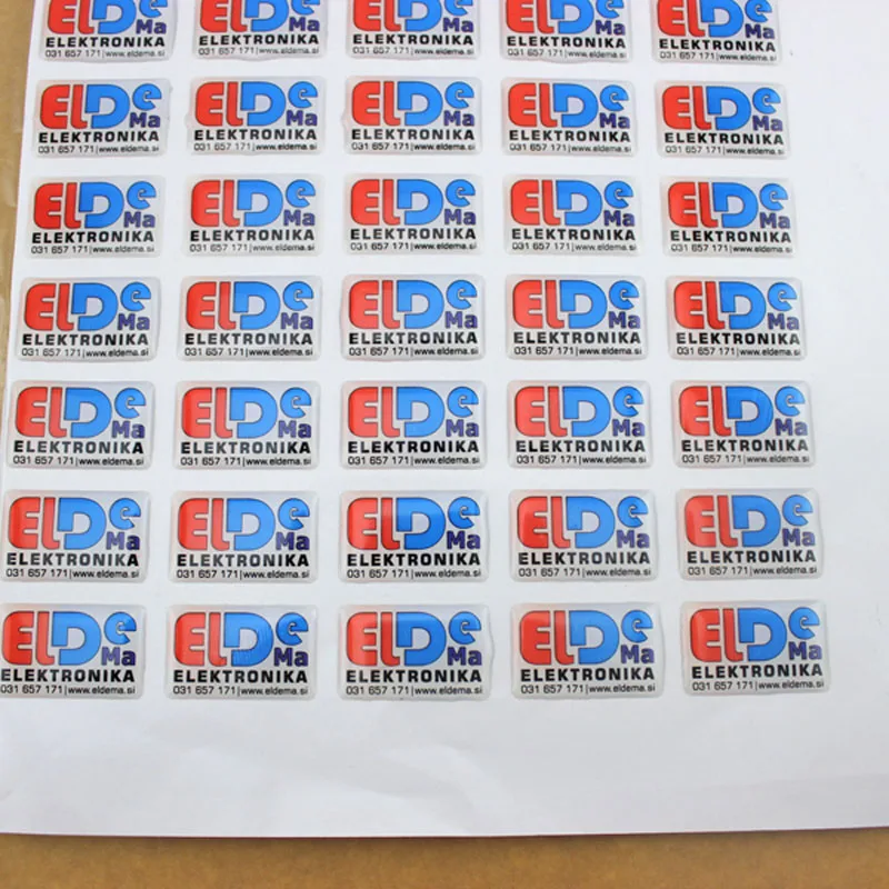 European Hot Sale Bubble Sticker Epoxy Resin Sticker Removable Glue Sticker Low MOQ