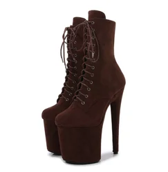 Suede thin heel 20cm pole dance high heels platform thin heel thick soled fashion club boots large Gothic high boots