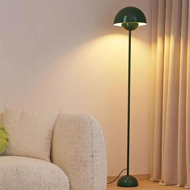 Living Room Standing Light Modern Red Yellow Shades Mushroom Vertical Metal Floor Lamp