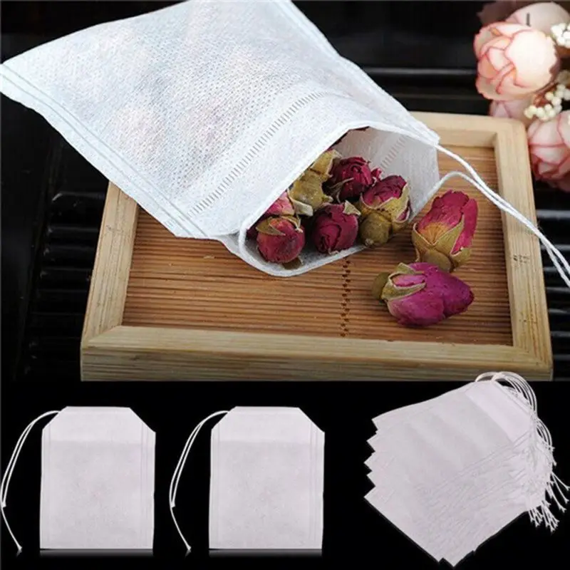 Teabags 5.5 x 7CM food grade Empty Scented Tea Bags Infuser With String Heal Seal Filter Paper for Herb Loose Tea Bolsas