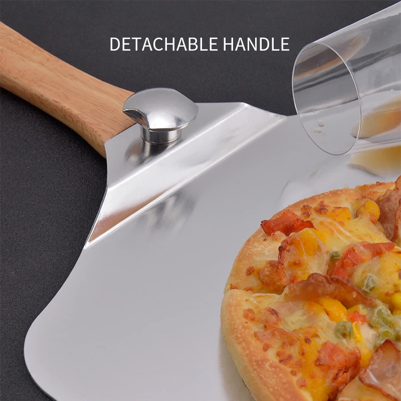 Custom Best Selling Kitchen Accessories 14*12 Inches Wooden Handle Pizza Shovel Stainless Steel Pizza Peel With Pizza Box