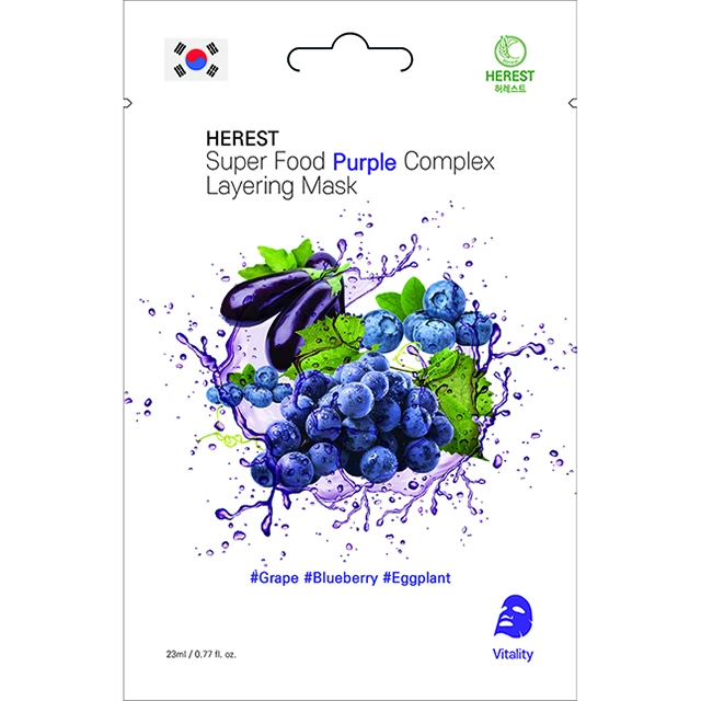 Top Quality Anti-Wrinkle Private Label Herest Super Food Layering Mask 8Types For Wholesale K-beauty Sheet mask pack Skincare