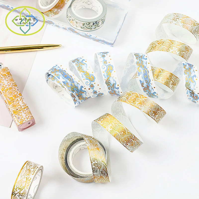 Hot sale custom 15mm decoration paper gold foil tape diy masking foil washi tape