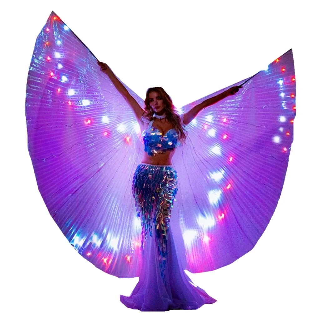 SHINYOU 2022 New Smart LED Isis Wings 40colors with Remote Control for Halloween Women Belly Dance