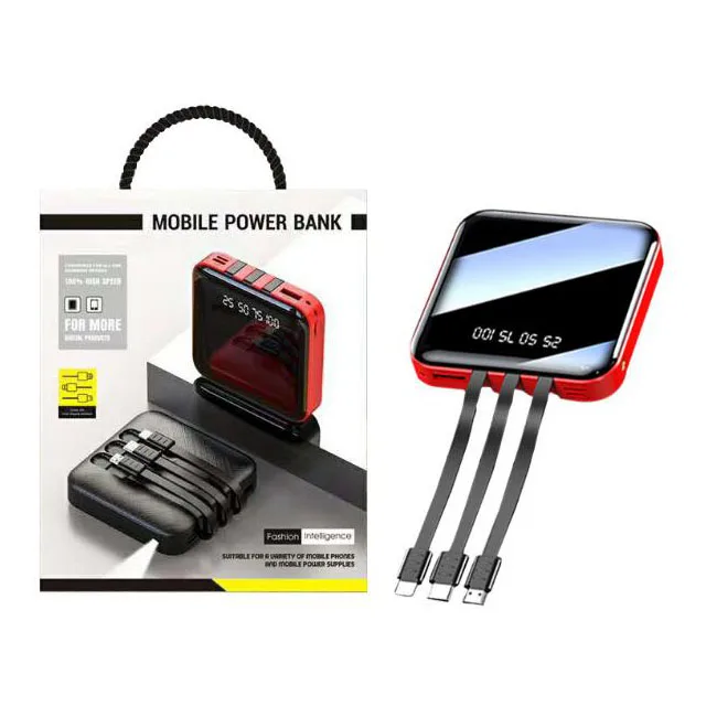 10000mah Мини портативное зарядное устройство с кабелем Пользовательский логотип