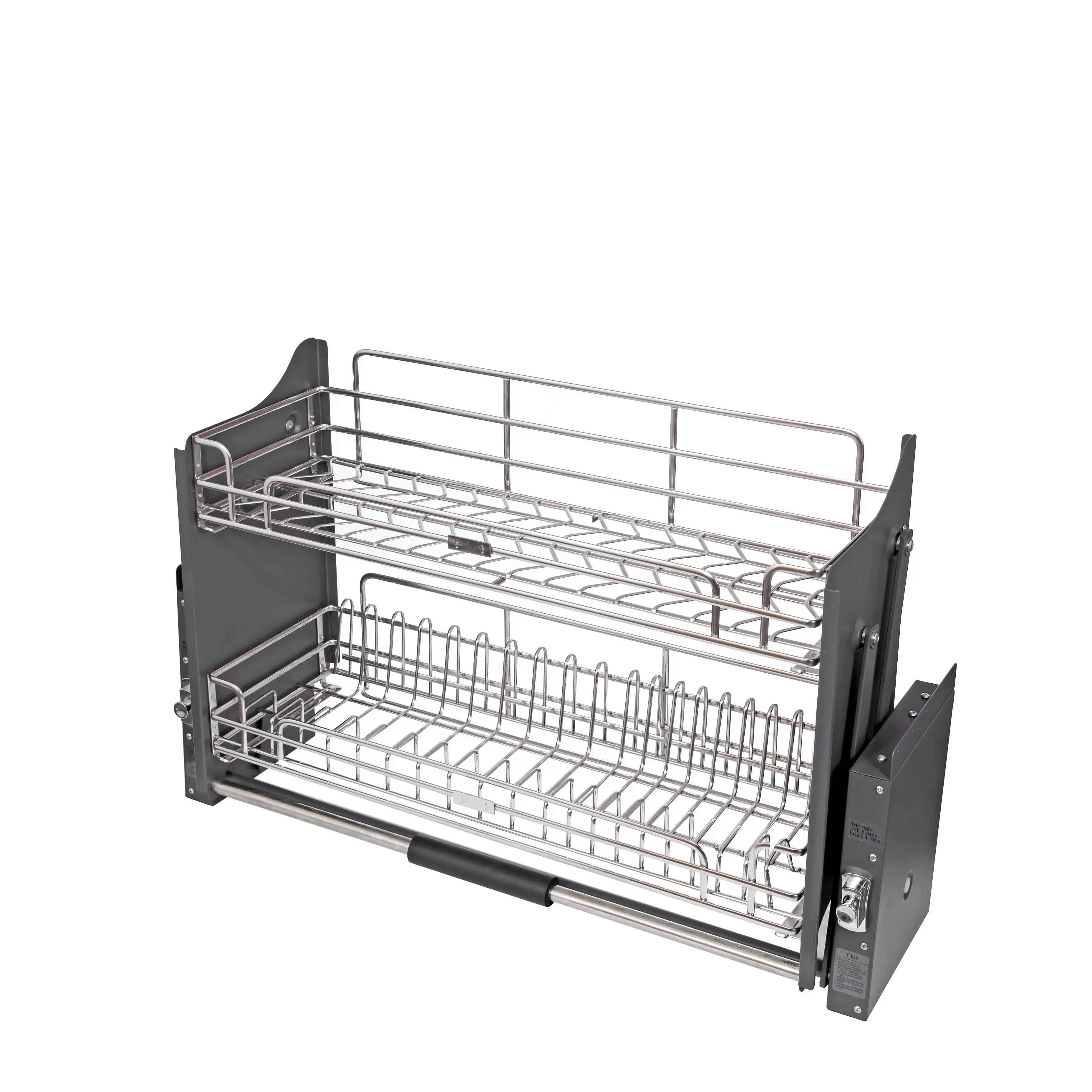 Kitchen lift Pull Down cabinet Basket Stainless steel Lifting pull out Dish Rack basket Lift Elevator 201 304SS Dish dryer rack