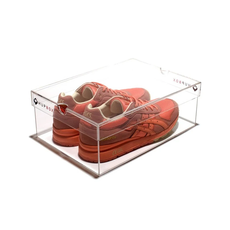 Hot-sale transparent acrylic shoes box, clear acrylic rectangle storage box with lid