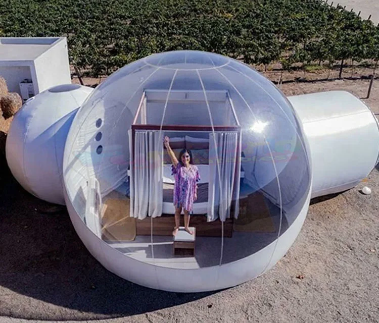 Cheap price outdoor bubble igloo carpas inflables para camping inflatable clear dome tent