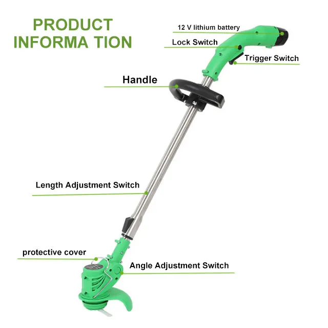 Rechargeable Lithium Battery Cordless Lawn Mower Electric Grass Trimmer
