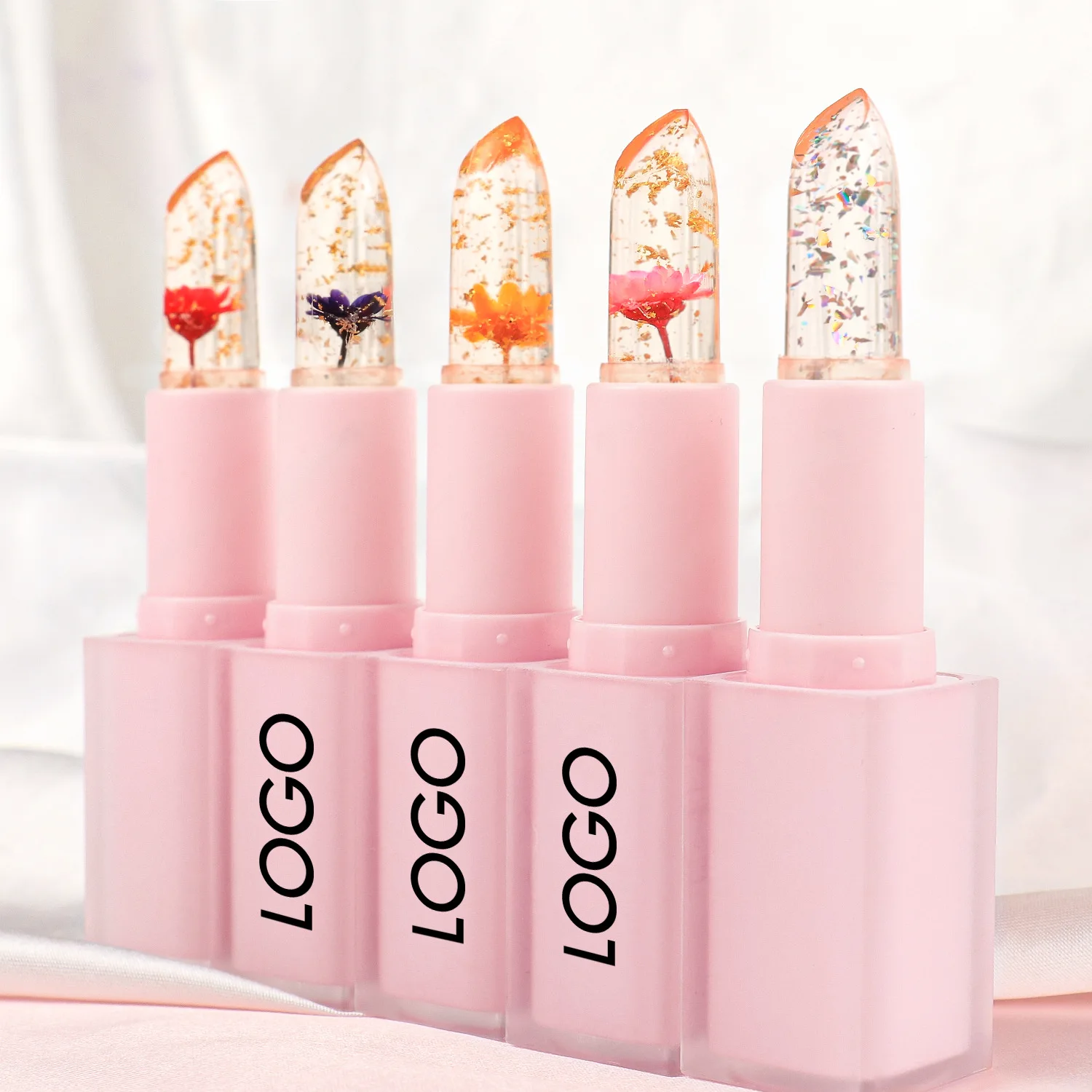 Transparent flower lipstick neutral no logo spot wholesale lip balm