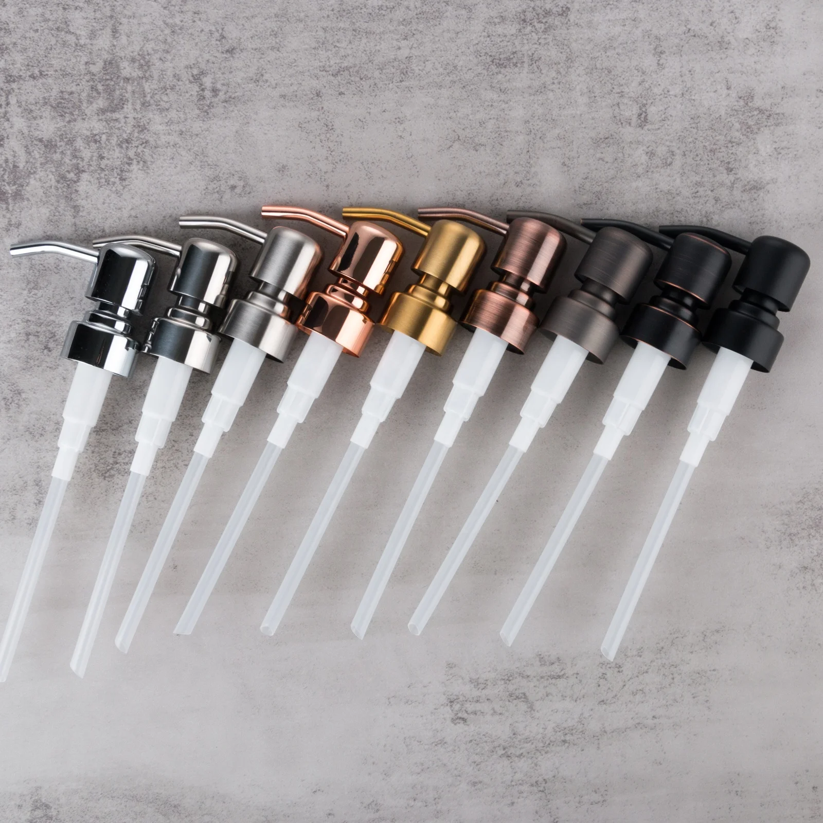 Stainless steel hand soap pump for bottle 28/400 brush or polished silver surface