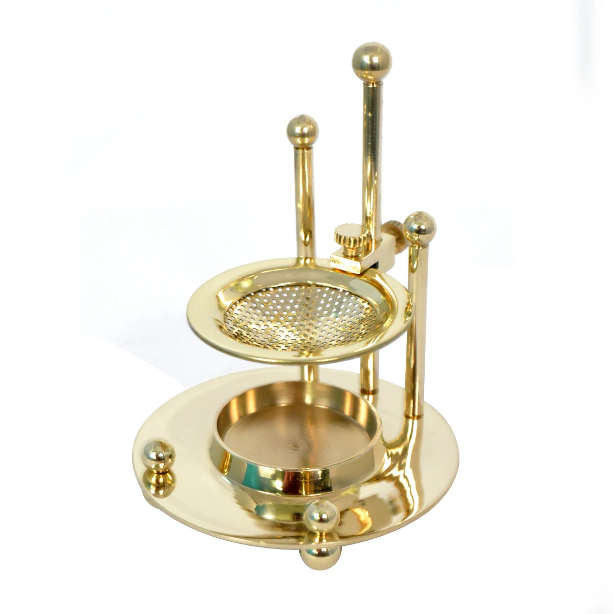 Modern Polished Brass Incense Burner with Adjustable Height for Candle Solid Oud Charcoal Resin Meditation Incense Holder