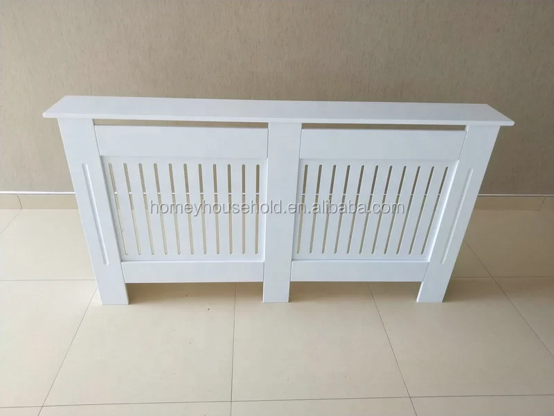 Medium Radiator Cover Natural MDF Modern White Cabinet Heating Guard