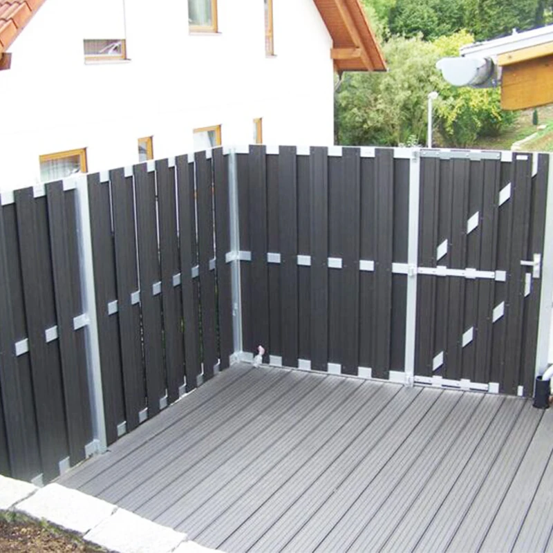 Wood plastic composite zaun garden yard wpc fence post panel kit set