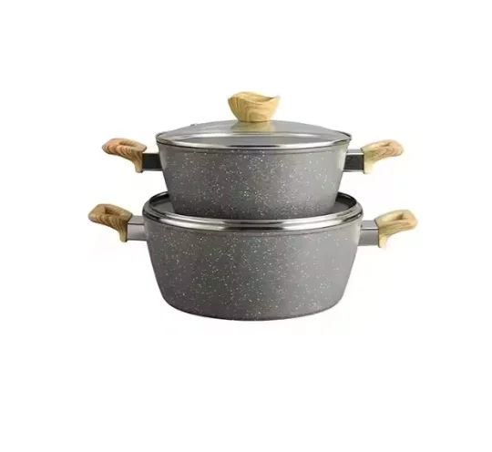 Home kitchen utensil aluminum forged induction nonstick casserole pots and pans cookware sets cooking for holiday