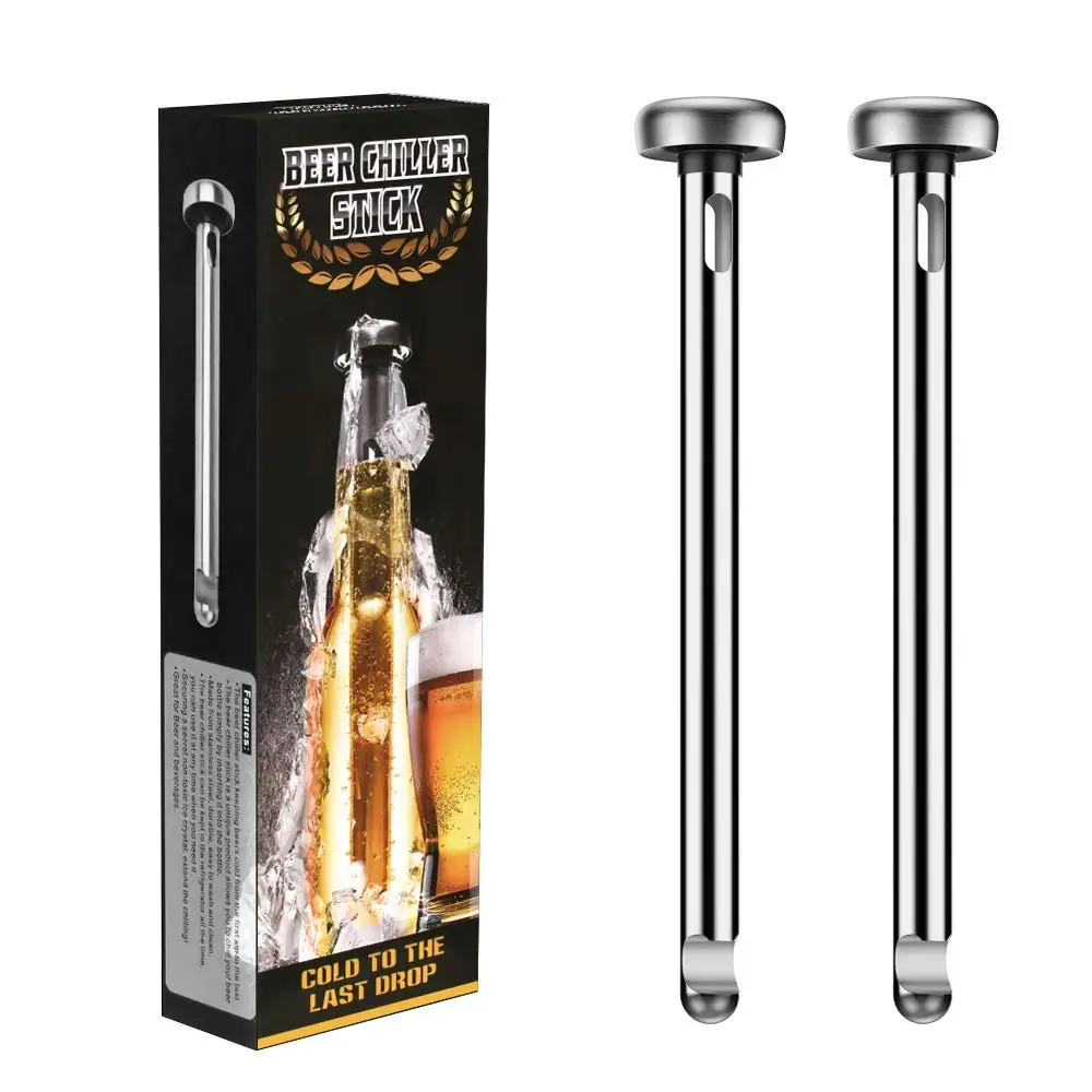 Amazon #1 Seller Beer Chiller Cooler Stick, 2 Pack LFGB Approval Stainless Steel Chilling Sticks Gifts for Men and Women