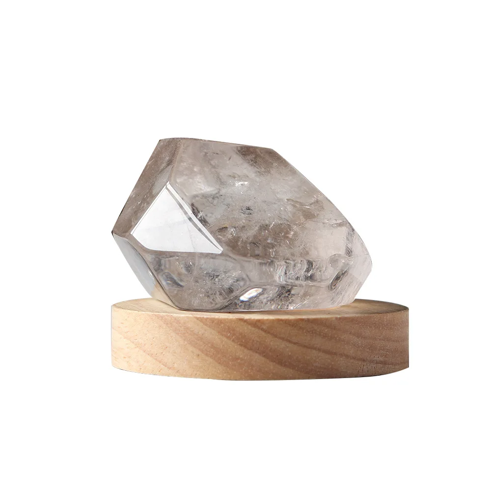 Led Home Decorative Natural Amethyst Night Light Raw Stone Crystal Crafts Healing Round Table Lamp with Base Decor Lighting
