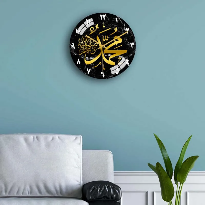Cross-border Stereo Acrylic Round Wall Clock Bedroom Living Room Home Decoration Middle East Moose 3D Wall Sticker Clock
