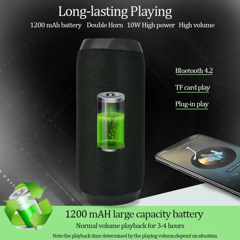 Портативный беспроводной динамик TG117 водонепроницаемый сабвуфер с синими зубами басы беспроводные колонки мини-колонка громкоговоритель FM