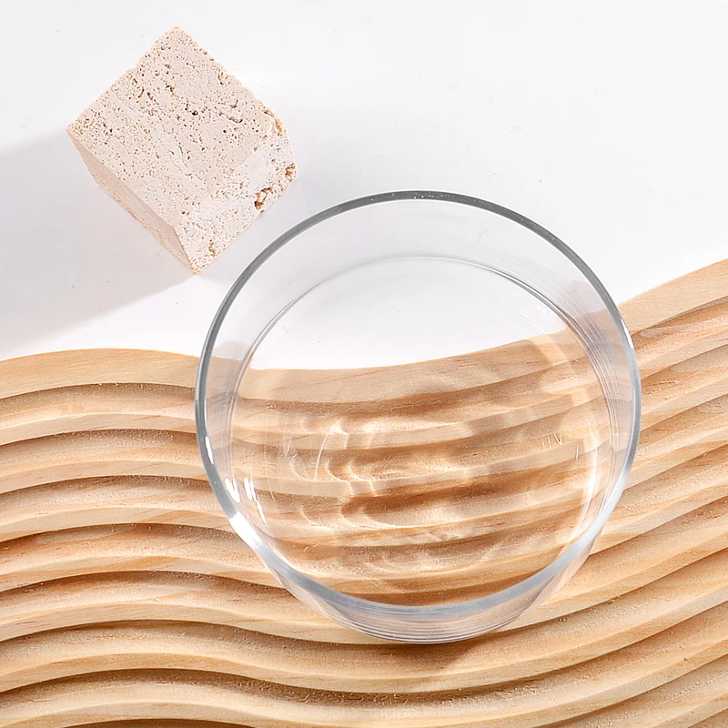 High-end bodega round tasting cup ice cream yogurt glass 250ml small glass dessert bowls