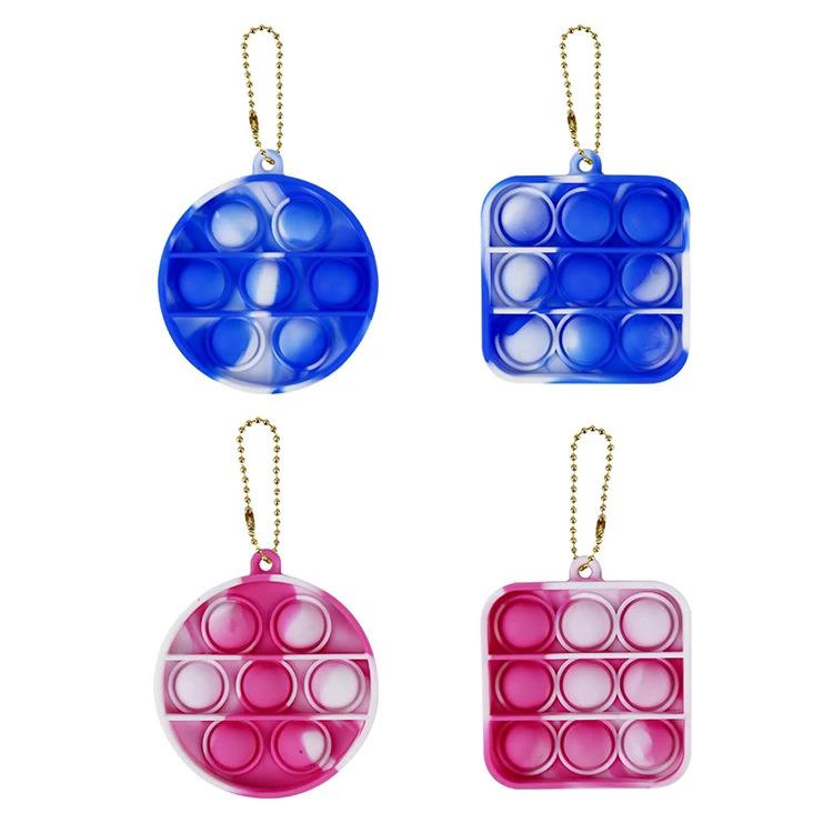 Мини Push Pop Bubble силиконовый брелок Fidget игрушка
