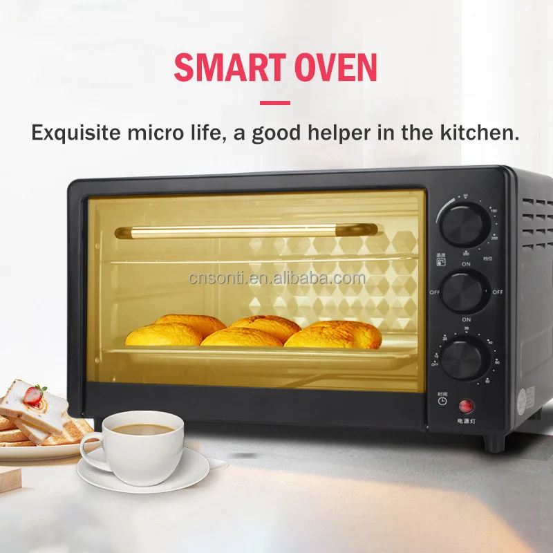 48L Electric Convection Oven Digital Controls Knob Design Multi-Function-Bake Grill Air Fry Toast Household Use Metal OEM/ODM