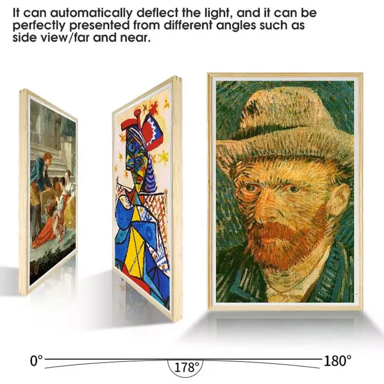 anti-glare screen 43 inch android wifi lcd digital photo wooden frame video display lcd advertising screen