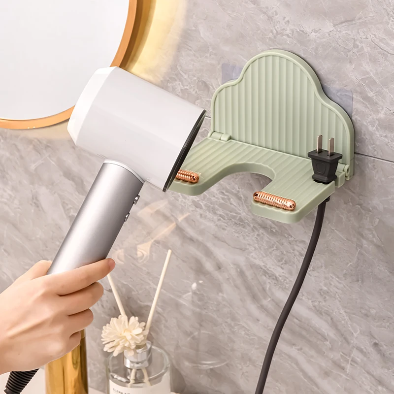 New Hair Dryer Shelf Hook Blow Hair Care Tools Bathroom High Quality Organizer Storage Rack Wall Mounted Hair Dryer Stand