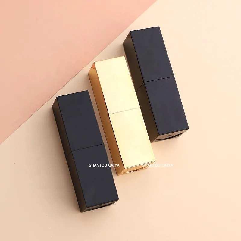 Low moq Luxury cosmetics packaging refillable custom empty pink lipstick tube square lip balm stick containers tube private logo