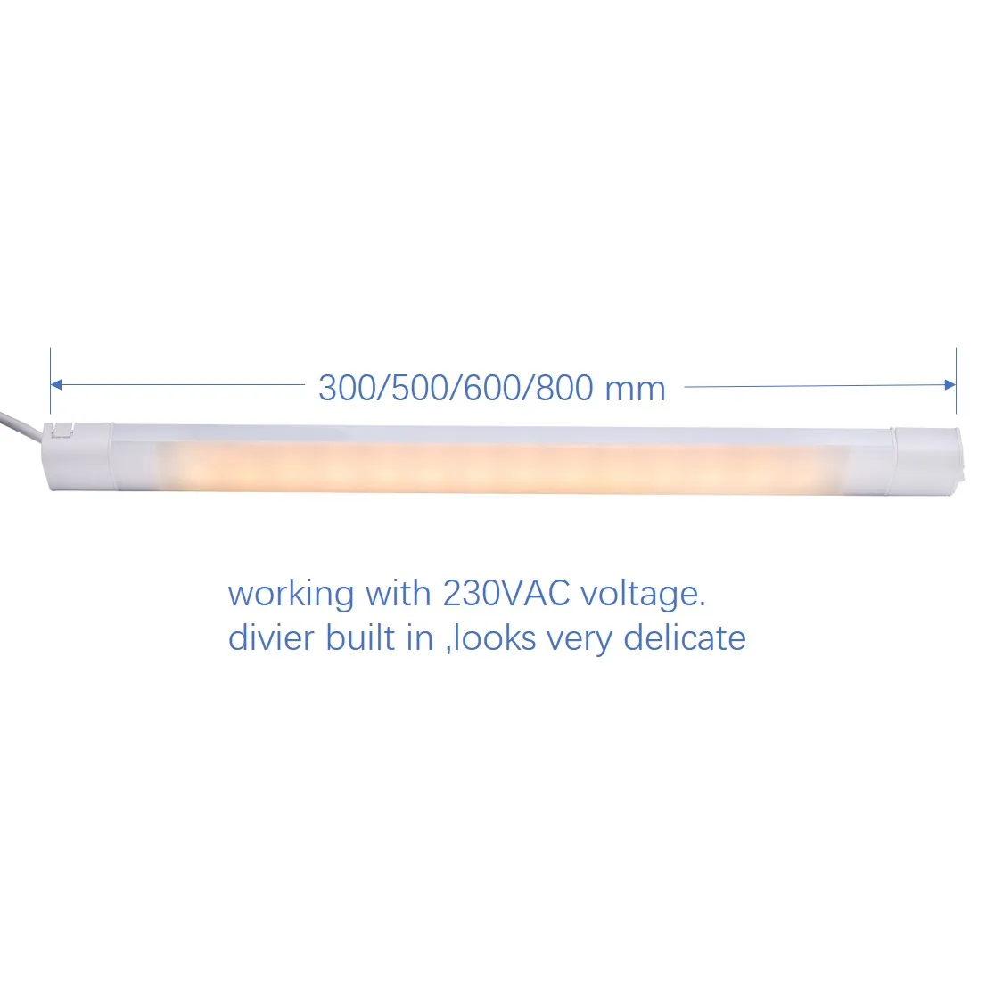 230VAC Plastic ABS body 12W led jewelry lamp electrical cabinet under light with rocker switch