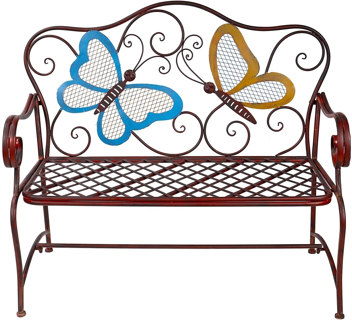 
GARDEN OUTDOOR BUTTERFLY METAL BENCH 
