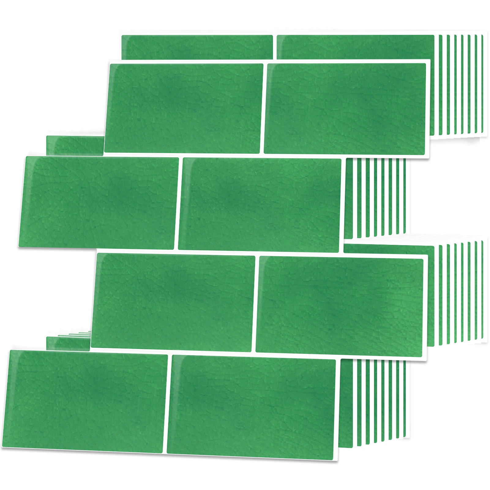 Eco-friendly Home Decoration Peel and Stick  Green 3D Subway Tile Self Adhesive Wall Tiles Stickers Backsplash for Kitchen