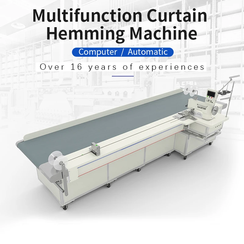 Industrial pleated lace making machine automatic double chain stitch curtain hem pleating sewing machine for curtain