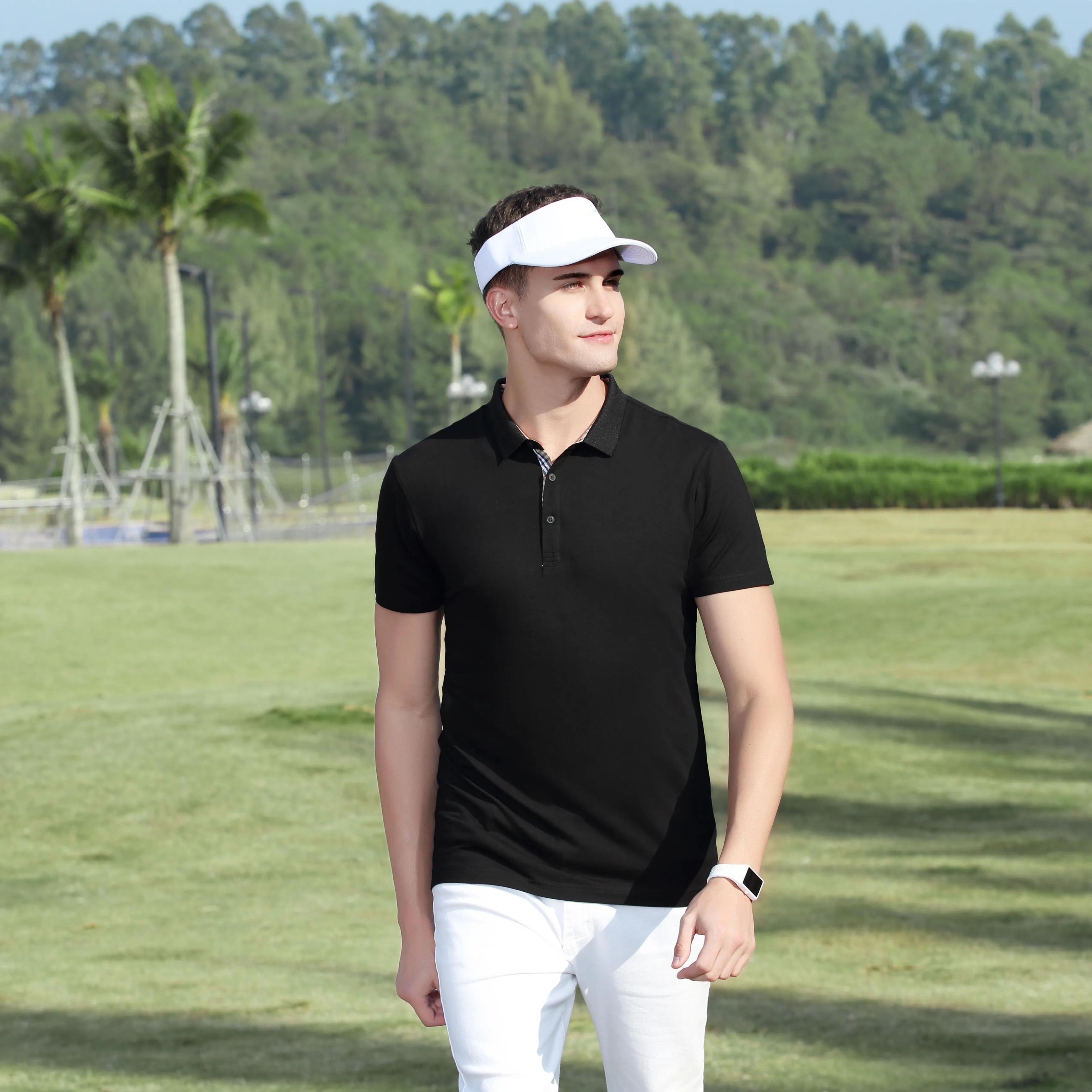 Bulk embroidery logo plain golf polo for men and women blank t shirt couple polo shirt stylish custom embroidered