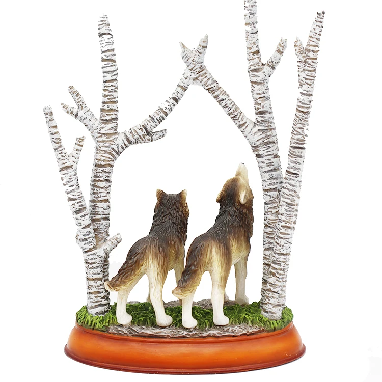Смола на заказ, статуя волка уникального дизайна, настольное украшение и подарки, реалистичные животные