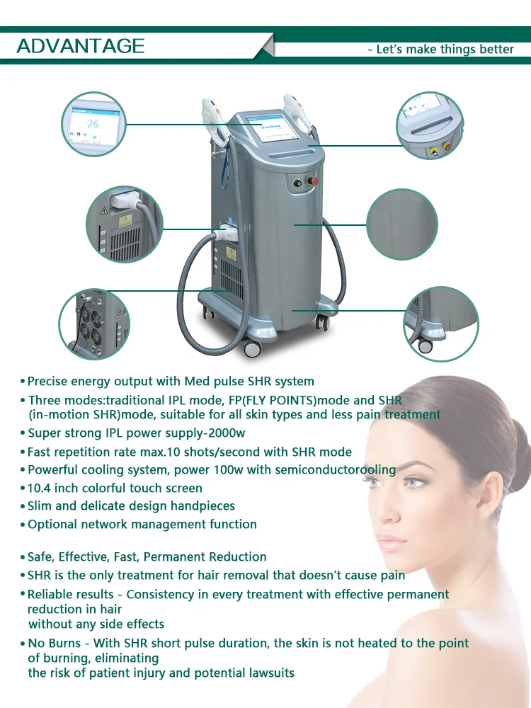 2023 New Desktop vertical ipl machine ipl rf laser hair removal spa beauty machine