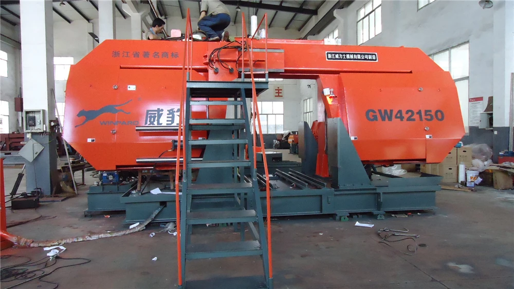 
H-1500 Double-column Horizontal Metal Cutting Machine GW42150 Band Saw 1500*1500mm 30000KGS 15000*80*1.6mm 15kw 15W Red CE 