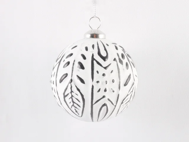 Handmade New Style 8 cm Ceramic Ball Ornament Plastic Christmas Party Decoration with Personalization Features Hanging Home Use