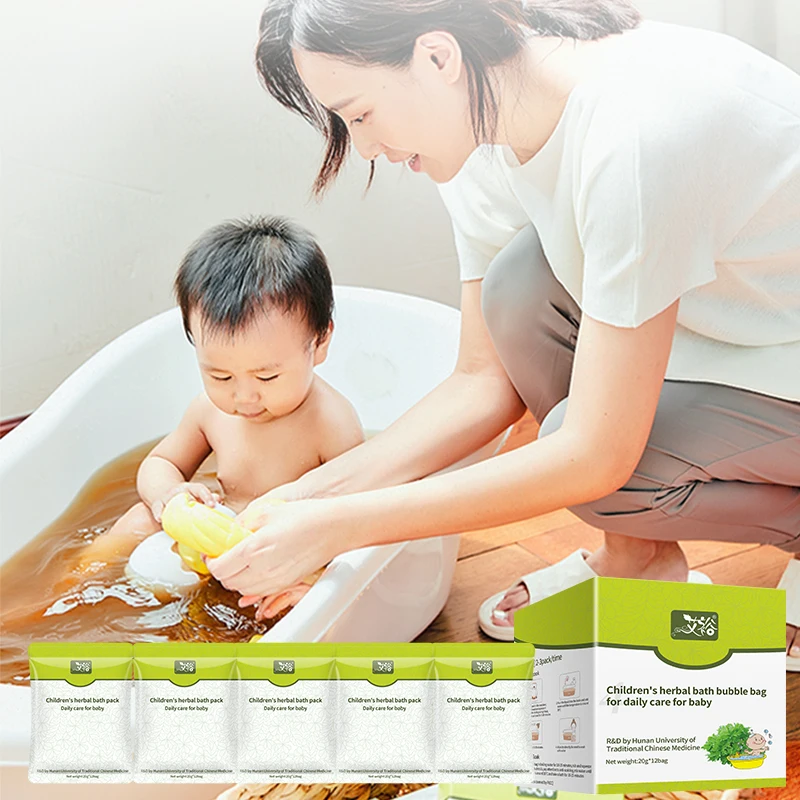 Aiyu Chinese Medicine Baby & Children Herbal Bath Powder Bag For Protects Stomach And Kinds Footbath For Promotes Indigestion